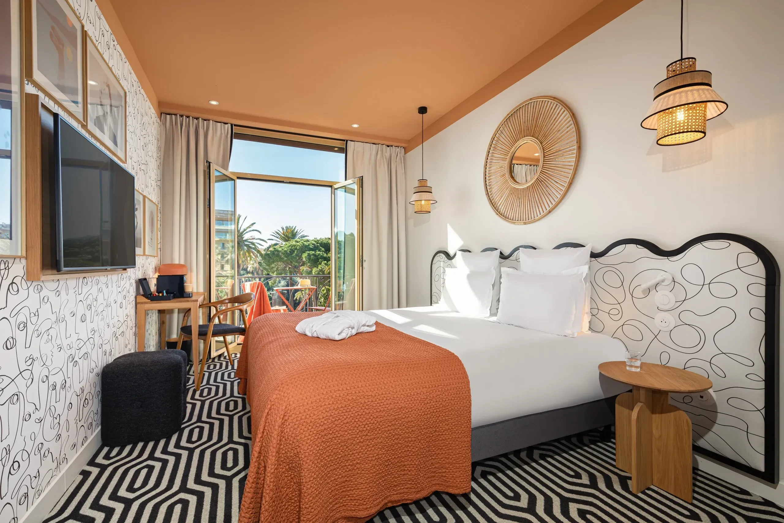Chambre d'hôtel avec vue sur la terrasse - Hôtel design Nice - Hôtel Albert 1er